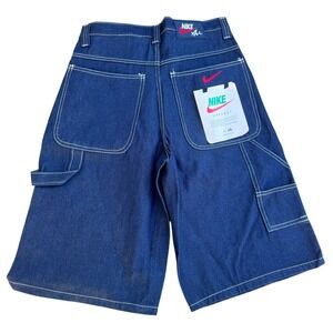 Vintage 90s Nike Air Denim Carpenter Jorts Shorts Mens Size 32 Deadstock Bootleg
